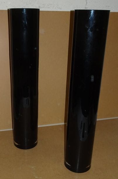 Paire de très grands vases tubulaires en...