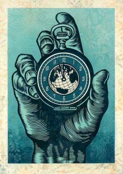 SHEPARD FAIREY (1970)
Time, 2016.
Pochoir,...