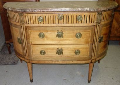 Commode en demi-lune en placage de bois de...