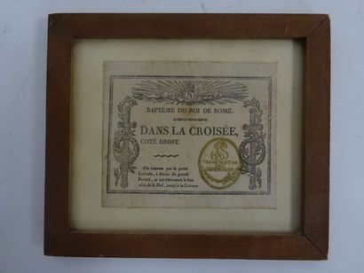 Baptême du Roi de Rome. 

Billet d'invitation...