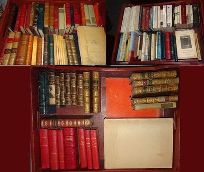 Quatre mannettes de livres de littérature...