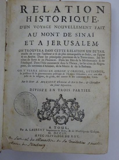 Antoine MORISON 


Relation historique d'un...