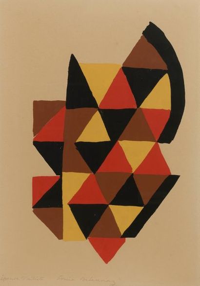 Sonia DELAUNAY (1885-1979)
Dominos.
Pochoir...