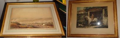 
2 caisses de gravures à sujets équestres,...