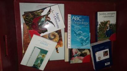 Mannette de livres sur les Anges.