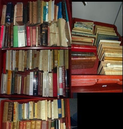Quatre mannettes de livres de littérature...