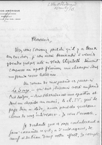 MONTHERLANT Henry Millon de, 


L.A.S probablement...