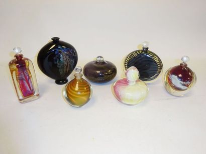 Lot de verreries contemporaines (7 pièces)...
