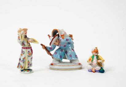 MEISSEN
Lot de 3 tirages en porcelaine émaillée...