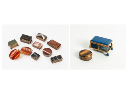 Ensemble de 11 boîtes, piluliers ou nécessaires...