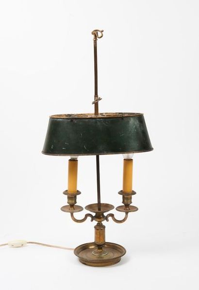 Petite lampe bouillotte à deux bras de lumière...