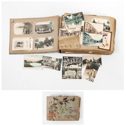 Album de cartes postales anciennes dont monuments,...