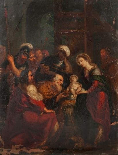 Suiveur de Pierre-Paul RUBENS (1577-1640)


L'adoration...