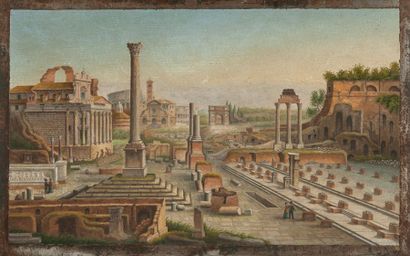 ITALIE, XIXème SIÈCLE
Vue du forum romain.
Micro...