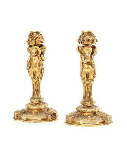 HENRY DASSON (1825-1896)
Paire de bougeoirs...