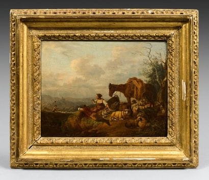 Olivier LE MAY (1734-1797)
Le Repos des pâtres.
Huile...