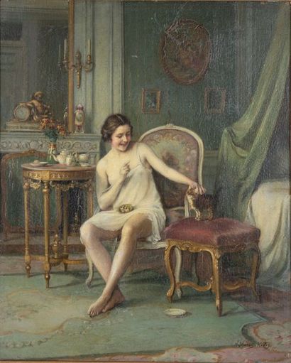 Victor MARAIS-MILTON (1872-1968)
Femme carressant...