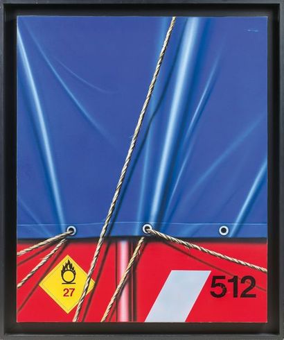 Peter KLASEN (1935)
Camion bâché bleu-rouge...