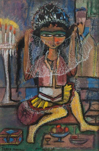 Jazeh TABATABAI (1931-2008)
Danseuse au voile.
Gouache.
Signée...