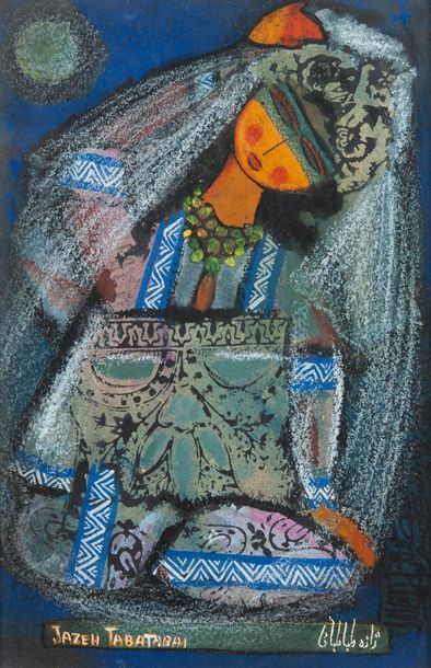 Jazeh TABATABAI (1931-2008)
Femme au voile.
Gouache.
Signée...