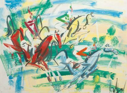 GEN PAUL (1895-1975)
La course de chevaux.
Gouache...