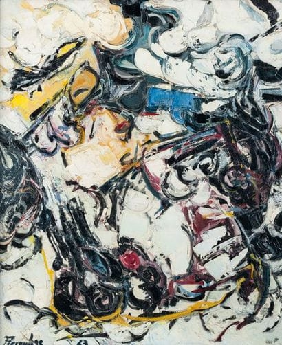 Alkis PIERRAKOS (1920-2017
Composition, 1963.
Huile...