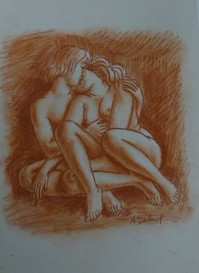 ANDRÉ DELUOL (1909-2003)


Couple enlacé....