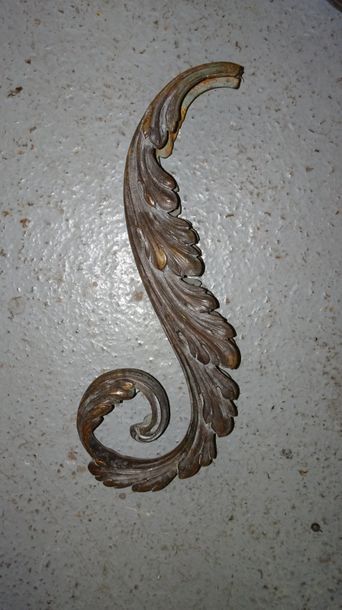 Feuille d'acanthe enroulée en bronze.

H....