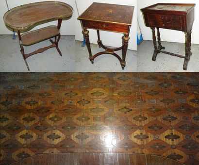 Trois tables de salon :

- une en rognon,...