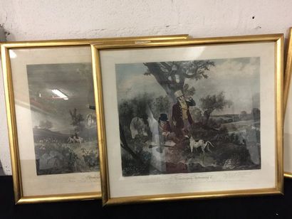 Scènes de chasse et de ferme.

Quatre gravures...