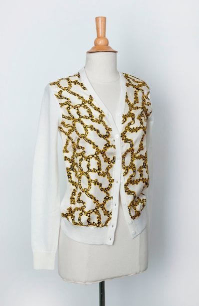 CARVEN

Cardigan en laine de mérinos écrue...