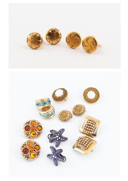Lot de 5 paires de clips d'oreilles en métal...