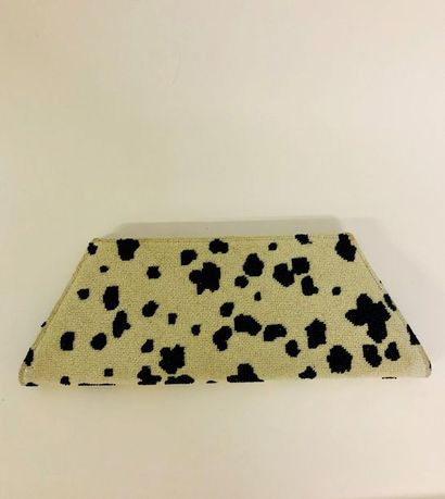 Petite pochette format trapèze en tissu et...