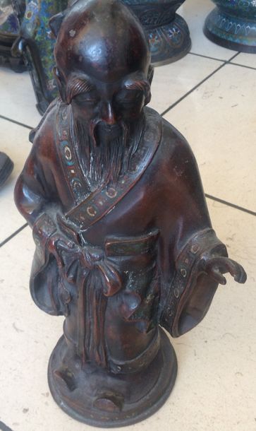 CHINE, XXème siècle

Vieil homme en bronze...