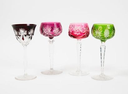 Lot de verres à pied en cristal (différents...