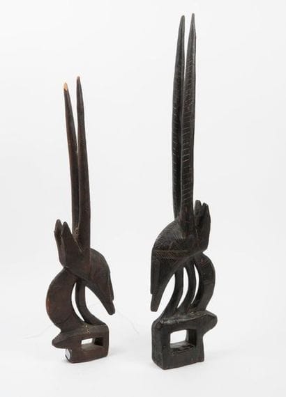 MALI, BAMBARA 

Deux cimiers Ciwara en bois...