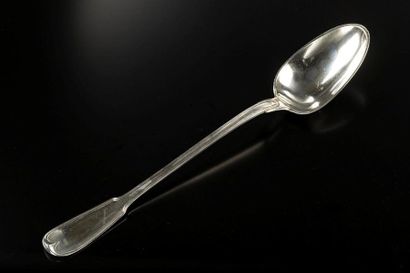 Cuiller à pot en argent à filets. Paris 1783-84....