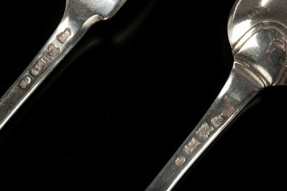 Couvert en argent uni plat. Angers, 1732-34....