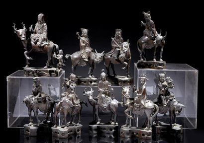 CHINE - XIXe siècle
Ensemble de neuf statuettes...