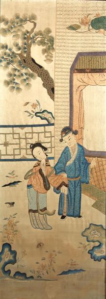 CHINE - XIXe siècle
Ensemble de six panneaux...