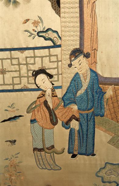 CHINE - XIXe siècle
Ensemble de six panneaux...
