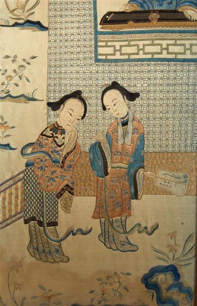 CHINE - XIXe siècle
Ensemble de six panneaux...