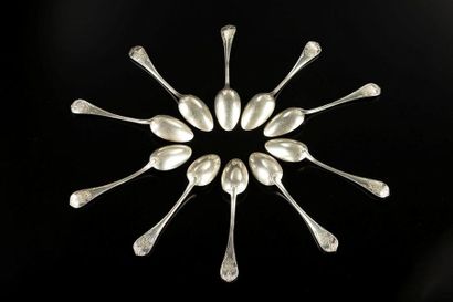 Ensemble en argent: . Couvert à salade en...
