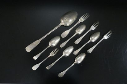 Ensemble de couverts en argent du XVIIIème...