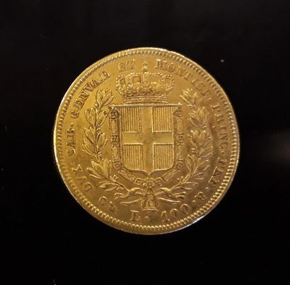 1 monnaie en or: 100 lires Piémont-Sardaigne...