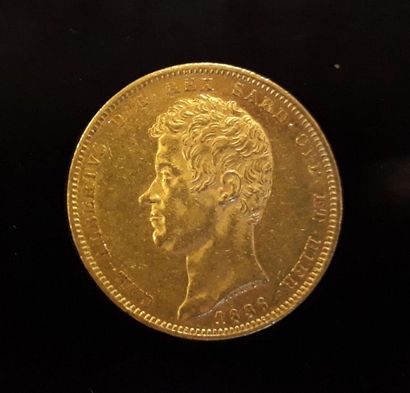1 monnaie en or: 100 lires Piémont-Sardaigne...