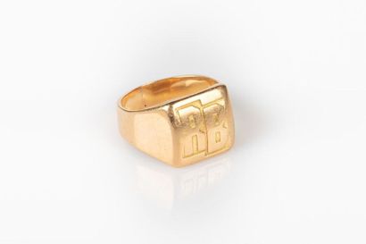 Chevalière en or chiffrée RB. 16,77 g