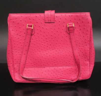 RENOUARD. Sac à main en cuir rouge façon...