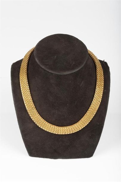 Collier bandeau souple en or amati et motifs...