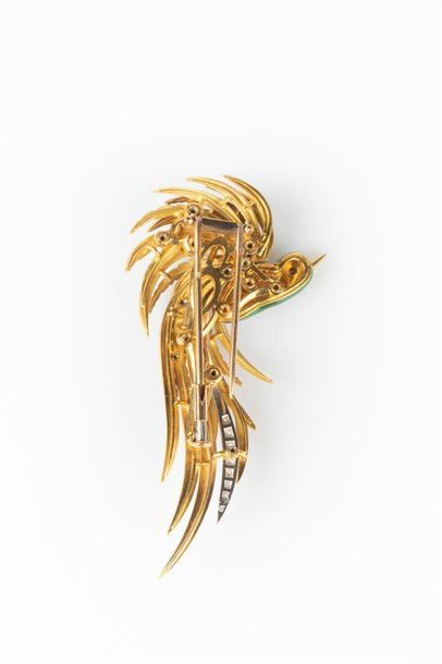 Broche en or en forme d'oiseau de paradis,...